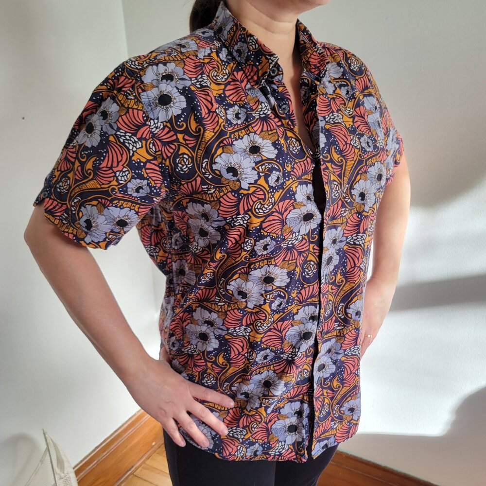 Ben Sherman‎ Original Short Sleeve Shirt Men's L — Psychedelic Print